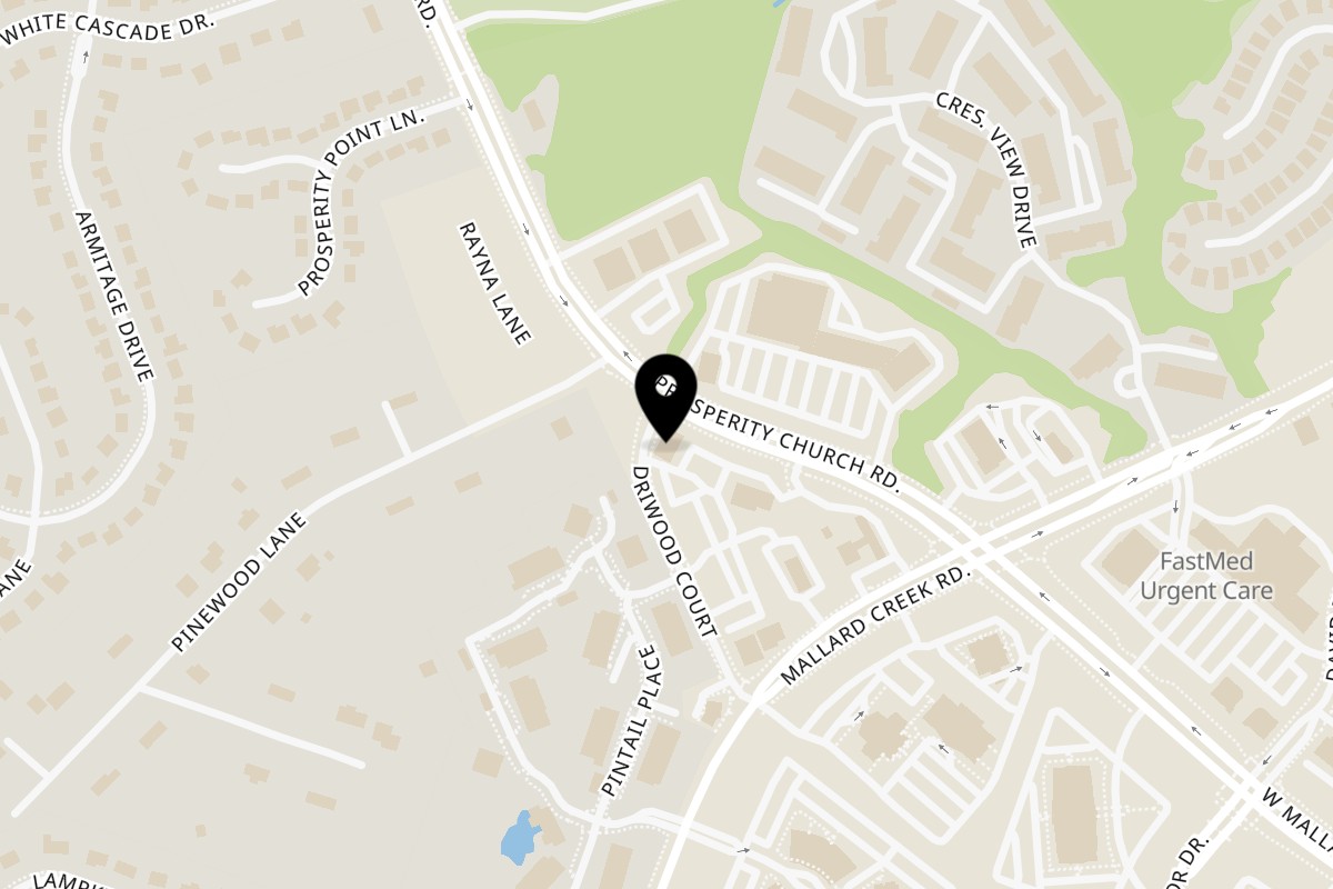 Map showing the location of Persis Biryani Indian Grill on 3130 Driwood Ct in Charlotte